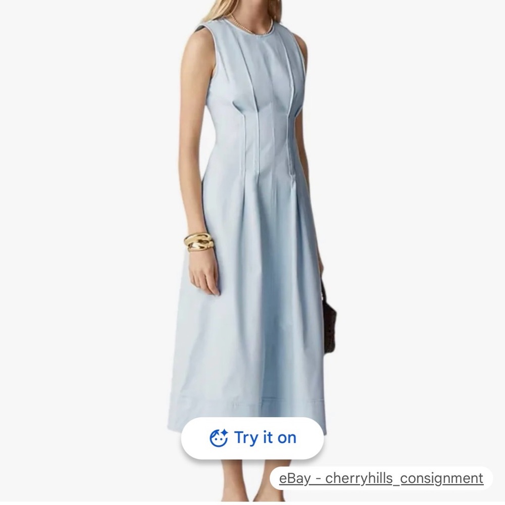 Light Blue Sleeveless Midi Dress